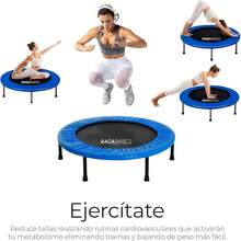 Raganet, Trampolin para Acondicionamiento Fisico de 93cm, Brincolin Plegable de Fitness con Base de 6 Patas y 24 Resortes, Ejercicio de Gimnasio Aeróbico, Resitente y Duradero - Azul - Ver 10