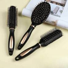 Anti Static Air Cushion Massage Comb, Men's And Women's Air Cushion Curling Comb, Plastic Hair Styling, Pork Rib Rolling Comb