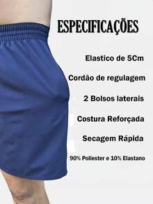 Kit 3 Bermuda Shorts Beach Shorts Gym Cycling Football With Elastane Black - 黑色 - 查看 5