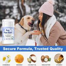 40 g Baume pour les pattes de chien - Hydrate et nourrit la peau - Répare les nez et les pattes secs - Le plus adapté pour les conditions météorologiques extrêmes - 40 g