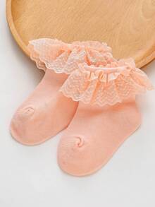 1 双女童柔软透气时尚公主风格可爱婴儿袜子，适合跳舞、休闲、度假和日常使用