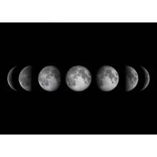 1 peça/3 peças pôsteres de arte de parede moldura opcional arte moderna em preto e branco pôster de fase da lua estética impressão em tela murais de parede adequados para salas de estar, bares, cafés, decoração de casa