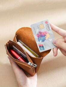 1 件迷你复古素食零钱包拉链信用卡夹正品卡夹正品卡夹便携式卡夹和女士钱包迷你钱包钱包小钱包可爱钱包男士钱包