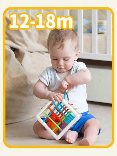 1 件婴儿堆叠玩具，颜色和形状学习，手部协调锻炼，抓握刺激，早教堆叠玩具，圣诞节和万圣节礼物，（配件细节、纹理和颜色随机）