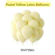 浅黄色气球 5/10/12/18 英寸 -10/30/50/70/90 个淡黄色圆形氦乳胶气球适用于毕业典礼派对性别揭示复活节可爱生日派对婚礼向日葵派对装饰 - 淡黃 - 查看 14
