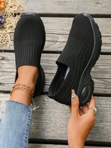 Baskets en maille de couleur unie pour femmes, baskets de sport confortables à lacets rehaussants, respirantes et décontractées, chaussures basses confortables