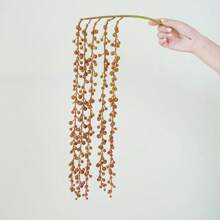 Flower Realm 1 件悬挂式人造绿植，逼真触感绿色藤蔓墙饰 - 非常适合家居装饰、办公室、婚礼、派对、乔迁礼物、露台和花园 - 无需维护，易于清洁，假植物