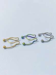 2 件/8 件金色仿鼻环无需穿孔假鼻环鼻袖夹鼻环无需穿孔鼻环 - 彩色 - 查看 5