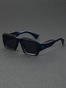 1/2/2/4 Pairs Men Square Rivet Minimalist Fashion Fashion Glasses, Suitable For Daily Driving, Stage Performance, Party, Travel