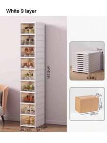 1pc PP Shoe Storage Box, Modernist Foldable Shoe Box For Home