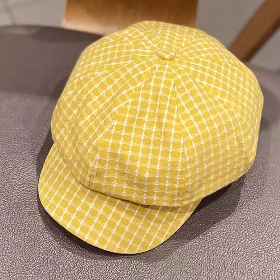 Women Beret Hats - 黃色 - 查看 1