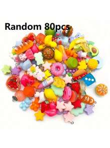 10/20/30/50/80/100/200pcs Vivid Resin Craft Supplies - Imaginative Animals, Fruits And Food Series - Colorful DIY Jewelry Making Necklace, Bracelet And Earring, Perfect For Craft Lovers And Jewelry Making