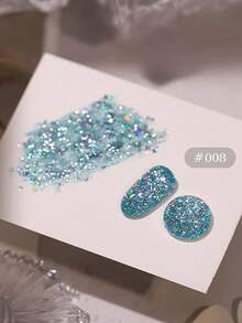 10ml春夏美甲蓝红白碎钻美甲高光5D闪粉凝胶指甲油超闪碎钻超亮美甲光疗凝胶美甲用品 - 彩色 - 查看 17
