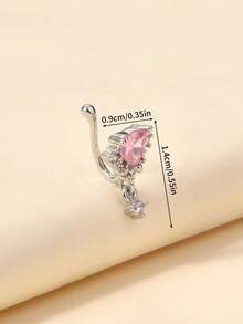 1 件时尚非穿孔心形水钻装饰鼻夹，适合女士情人节、妈妈、母亲、母亲节、礼物 - 彩色 - 查看 4