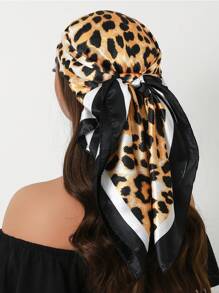 1pc 35.4 Inch Square Scarf, Fashion Printed 90cm Scarf Shawl Neckerchief Luxury Silk Feeling For Women, All Season