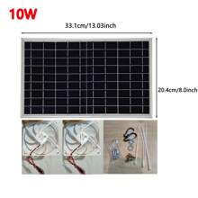 6.5W/10W Solar Panel Exhaust Fan Mini Ventilator Portable Solar Panel Powered Fan Air Extractor For Dog Chicken Pet House RV Greenhouse Fan Solar Panel Charging