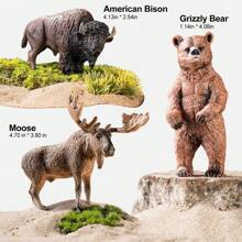 North American Forest Animal Figurines Educational Toy Cake Toppers,Realistic Jungle Animal Set, Christmas Birthday Gift For Kids Toddlers, Includes Elephant,Camel,Giraffe,Tiger Lion,Panda,Bear,Deer,Hippo,Rhino,Raccoon,Lynx,Wolf,Eagle,Beaver, Rabbit,Beaver,Bald Eagle, And More