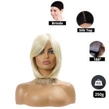 Short Long Bob Wig 40cm - Modern Cut, High Quality Fiber | Yan Hair - 挑染金色 - 查看 2