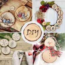 30 Pcs Natural Wood Slices, 9-10/5-6cm Diameter Unfinished Round Wood Slices Kit, No Hole Log Wooden Circles For Arts, Christmas Or Wedding Ornaments And DIY Crafts
