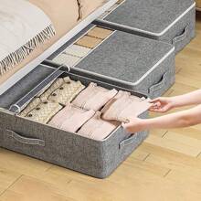 1PC Underbed Storage Bags Organizer Container,Fabric Zipper Blanket Storage Box,Large Capacity Storage Bags For Blanket, Clothing, Comforter, Sweaters, Pillows, Linen Sheets