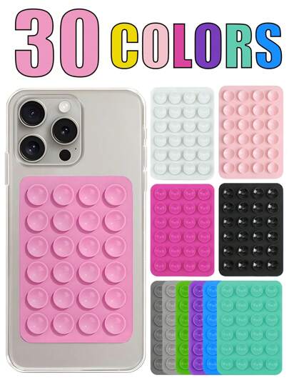 3/4pcs Silicone Phone Sticky Grip, Non Slip Silicon Adhesive Phone Stand Sticky Phone Case Mount Hands-Free Phone Accessories Holder For Selfies And Videos,1/2/5/10/50/100pcs,Multifunctional Phone Accessory ,Fits All Models,Gifts For Women,Christmas Gifts,Christmas