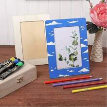2/4/8/16pcs Wood DIY Photo Frame Set - Customizable Handmade, Pre-Drilled Convenient Assembly, Suitable For Home Decor, Wedding, Birthday Gifts | Colorful Frame Design | Durable Wood Structure, Handcrafted Cutting Mould