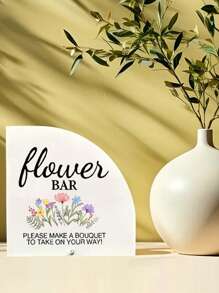 1pc Acrylic Floral Sign With Stand - Tabletop Decor, Suitable For Wedding, Wedding Reception, Party Decoration, Christmas Gift, Ideal Present