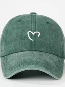 Gorra de béisbol minimalista con diseño de medio corazón, protección solar para exteriores