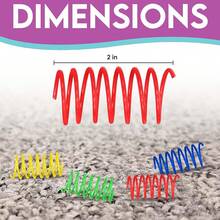 Thin Colorful Springs Cat Toys - Bouncy Coils For Medium Indoor Cat Breeds To Bite, Swat, Chase - Keeps Cats & Kittens Entertained For Hours - 3 Inches Long, 10 Pcs, Multi Colors - 2 Inch - View 7