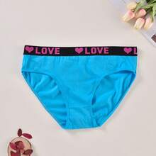 12 Pcs  Cotton Women's Briefs, Comfortable And Breathable, Solid Color Letter Waist Design, Gathered Hip, Multi-Color Daily Options. - 12pcs - 查看 7