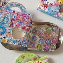 15pcs Y2k Crystal Marbles Stickers 3d Laser Sparkling Heart-Shaped Animal Mobile Phone Case Stickers School Supplies, Back To School