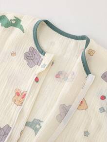 双层纱布透气婴儿睡袋，夏季防踢被 - 動物樂園 - 查看 9