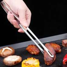 1pc/3pcs Stainless Steel Grill Tongs, Food Tongs, Kitchen Tongs, Heat Resistant Stainless Steel Tweezer Tongs, Kitchen Tweezers For Cooking, Grilling, BBQ And Turning Food, Serving, Salad, Spaghetti, Kitchen Tools