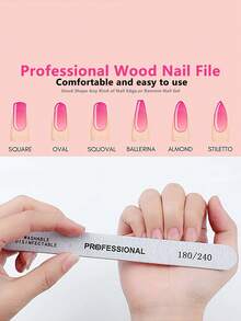 50支装专业直柄木质指甲锉，180/240目，薄型指甲护理砂纸，一次性使用，经济实惠，美甲用品，美甲工具，美甲艺术工具，返校季，指甲，美甲工具（适用于贴片式美甲） - 淺灰色 - 查看 2