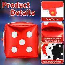 4pcs Giant Dice Balloons Casino Theme Party Decorations, 4D Square Inflatable Foil Dice Balloons For Game Night, Las Vegas, Birthday, Graduation, Prom Party Supplies (Multicolor)