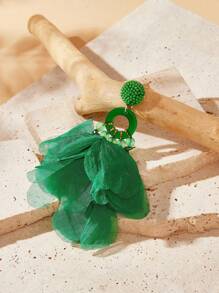 Pendientes hechos a mano con cuentas, pendientes con borlas florales exagerados para mujeres, pendientes vintage de declaración, joyería de alta gama para fiestas y citas, diseño INS único