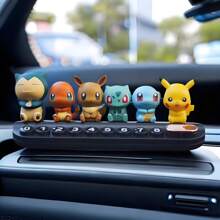 pokemon 6pcs Cartoon Mini Anime Character Desktop Decor, Desktop Decorative Doll, Anime Collection Model, Figurine Collection, Model Doll, Suitable As Birthday Gift, Holiday Gift