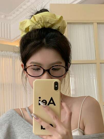 topshiny Plain Color Extra Large Scrunchie, Oversized Crinkle Messy Bun Hair Tie, Minimalist Style Ponytail Hair Accessory, Casual Head Accessories