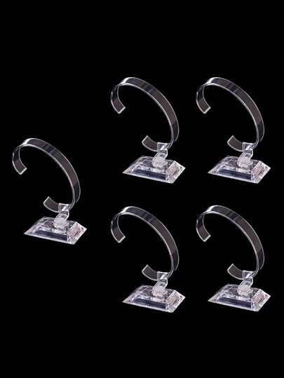 10/5/3/1pc Transparent Watch Display Stand, Plastic Bracelet Jewelry Display Stand, C-Type Display Stand, Display Stand For Store Or Home Use, For Watch, Bracelet Storage And Display.For Women Storage Organizer Travel Essentials Back To School