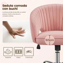 Sedia a rotelle ergonomica con seduta imbottita in finta pelle, regolabile in altezza e reclinabile