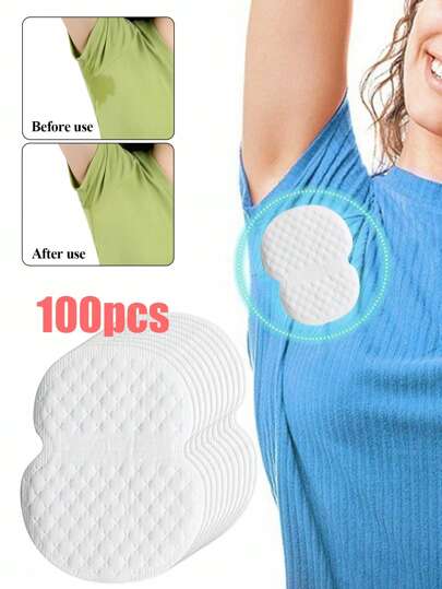 [100 Pieces] Underarm Sweat Pads, Disposable Sweat Pads For Men And Women, Sweat Pads For Women's Armpits, Comfortable And Seamless, Allowing The Body To Breathe Freely