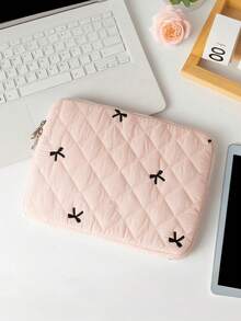 1 件涤纶马卡龙色菱形刺绣蝴蝶结 11-16 英寸平板电脑保护套，轻巧贴合 - 彩色 - 查看 8