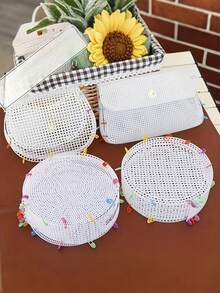 DIY手工编织网眼内袋配件套件，包袋网片手工DIY塑形片，塑料编织板，用于定制生产，DIY钱包制作塑形片Hyuna包鹿包向日葵包马鞍包圆形网片