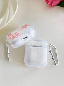 1pc Lily Flower, Butterfly Transparent Earbud Cases Set With 1pc Earbud Holder Clip. Compatible With AirPods Pro (2nd Gen), AirPods 3, AirPods Pro, AirPods 1/2, AirPods 4, And Headphones