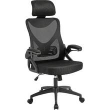 Ergonomic Computer Desk Chair, High Back Home Office Chair With Flip-Up Armrest And Lumbar Support For Home Study Or Manager Work Black - Grey - View 10