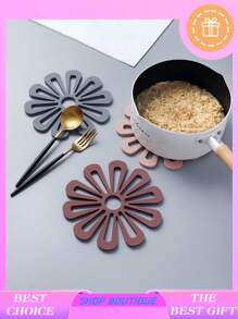 1 pieza / 6 piezas Posavasos con aislamiento térmico de estilo nórdico, tapete de mesa, mantel de mesa para comedor con protección contra el calor, posavasos con estampado antideslizante, fácil de limpiar