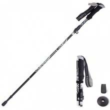 DQST Baston Trekking Plegables 130cm, Baston de Senderismo para Caminar ultraligeros, Aleación de Aluminio de Alta Resistencia (Negro) - 2 - Ver 10