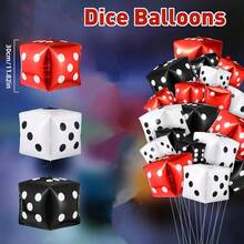 4pcs Giant Dice Balloons Casino Theme Party Decorations, 4D Square Inflatable Foil Dice Balloons For Game Night, Las Vegas, Birthday, Graduation, Prom Party Supplies (Multicolor)