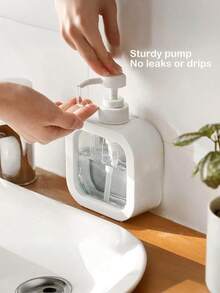 旅行友好型透明分配瓶非常适合洗手液、化妆品和洗发水分配塑料泵乳液瓶，沐浴露、洗发水、洗手液、皂液器分配器，浴室可再填充洗手液分配器和厨房水槽洗碗皂液器，带防水标签的液体皂液器，白色浴室返校 - 彩色 - 查看 7