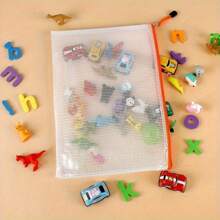 5/10 Stücke bunte PVC-Mesh-Reißverschlusstaschen, wasserdichte Dokumententaschen für Büro- und Schulbedarf, Klassenzimmer-Organizer, Brettspielaufbewahrung, Mehrgrößenauswahl, Taschen für Schulbedarf, Rückkehr zur Schule